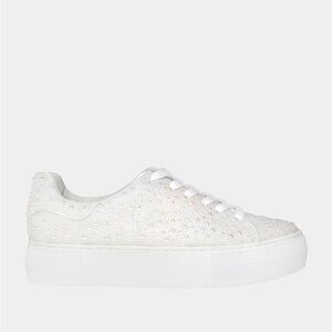 Betsey Johnson White Sneakers with Rhinestones